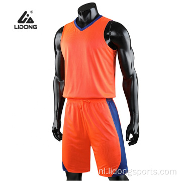 Groothandel basketbal omkeerbare mannen basketbaluniform